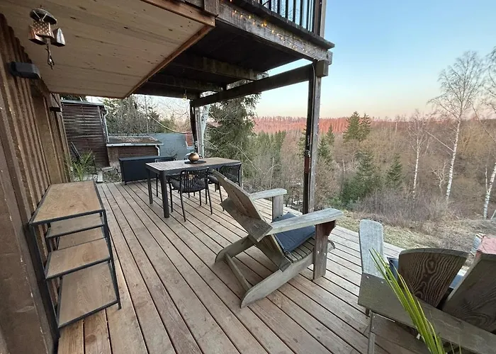 Feriehus Fuxbau Design-ferienhaus Im Harz Mit Sauna Und Kamin Thale